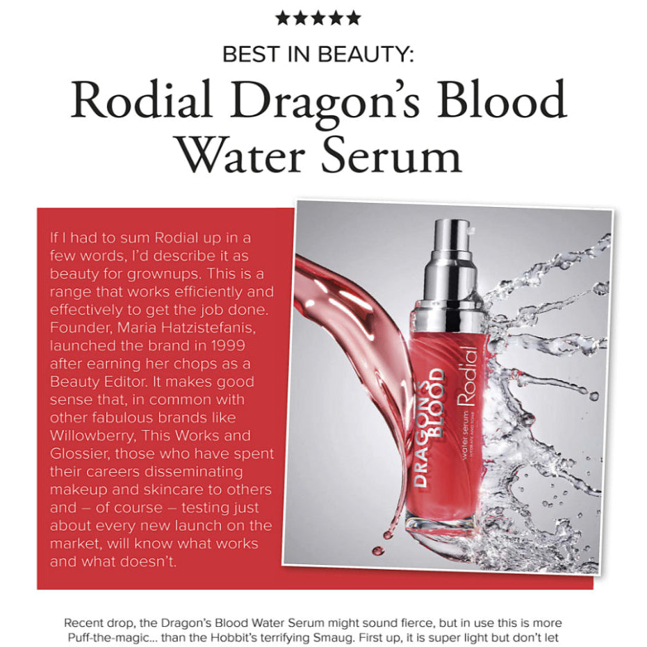 OX MAGAZINE: 5-STARS AWARDED FOR DRAGON'S BLOOD WATER SERUM